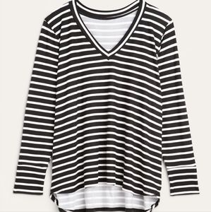 Molly & Isadora Black/Ivory Long Sleeve Top